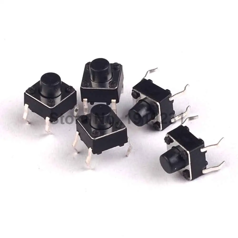 50PCS 6*6*6mm Tactile Push Button Switch Momentary Tact 6x6x6mm DIP