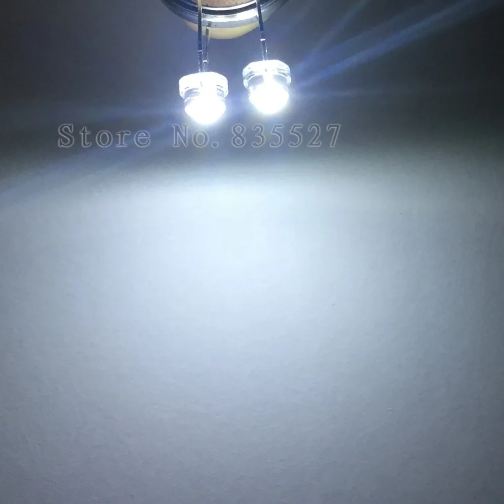 1000pcs/lot 5MM F5 white 1600 - 2000MCD straw hat LED lamp beads super bright LED Light-emitting diodes (leds) for DIY lights