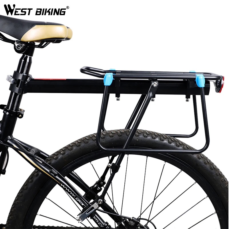 WEST BIKING 50kg Capacity Bike Racks Cycling Carrier Luggage Cargo Rear Shelf Aluminum Alloy MTB Bike Bags Holder Bicycle Rack