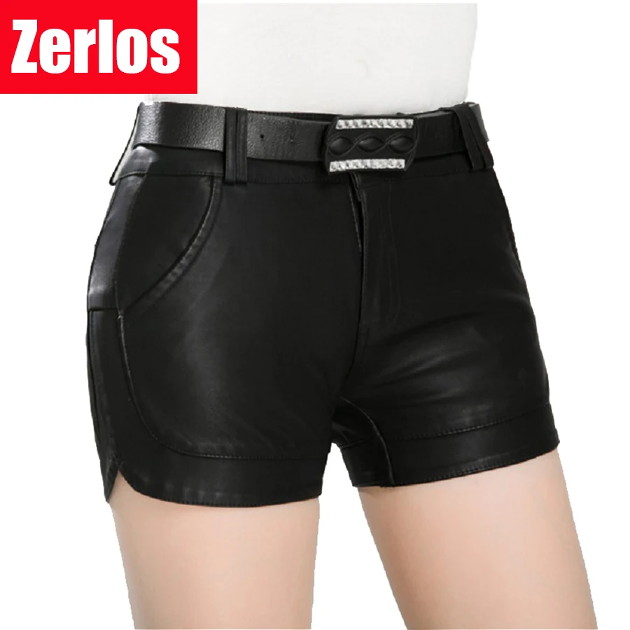 2024 new arrival Women's spring autumn Fashion PU Leather Shorts Lady's Mid-Waist Short sexy Shorts Pants