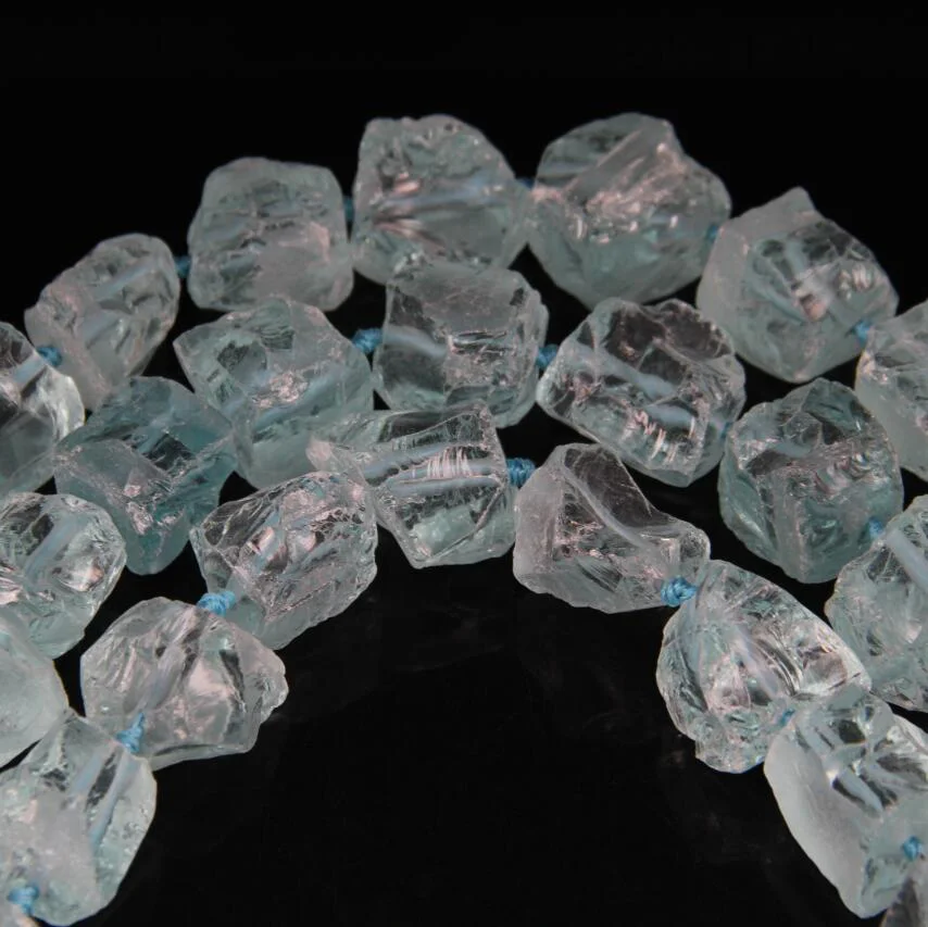 Natural Crystal Quartz Nugget necklace Beads,Raw light blue Crystals Loose gem Stone Pendants beads jewelry