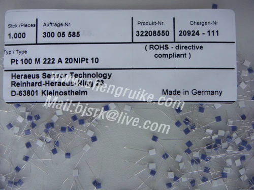 Class A  Thin Film Pt100 Elemment Heraeus Brand, Gemerny Origin DIN EN 60751 (according to IEC 751)