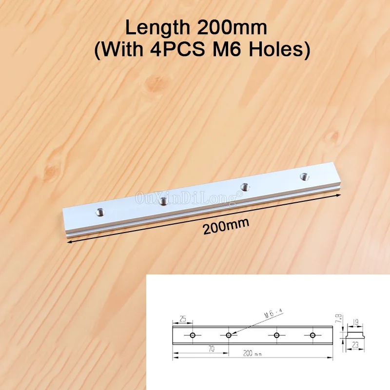 2PCS Standard Aluminium T-Slider With M6/M8 Holes for Router Table Length 100/200/300/450mm JF1840