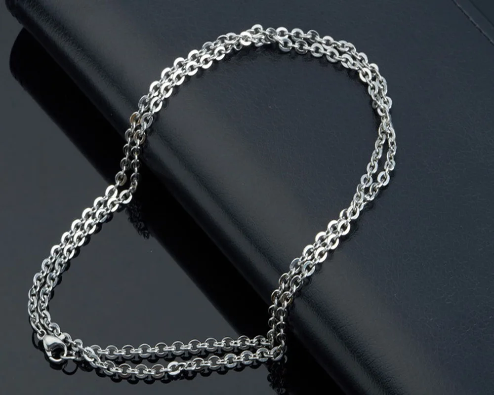 1Pc 1.2mm-4mm Stainless Steel Link Chain DIY Necklaces Jewelry Making 40cm -90cm Chain with Lobster Clasp