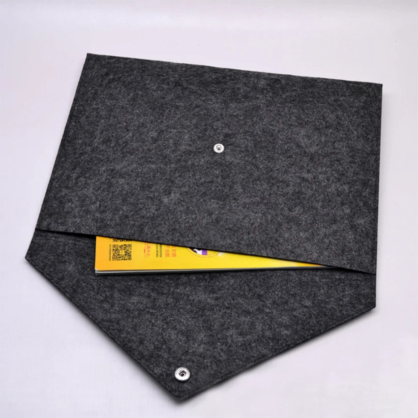 1PC Simple Solid A4 Big Capacity Document Bag Business Briefcase File Folders Chemical Felt Filing Products Student Gifts