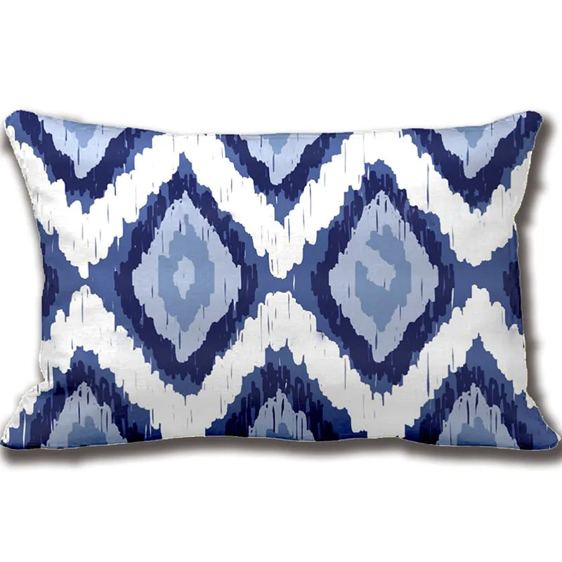 Blue Tribal Ikat Diamond Throw Pillow Decorative Cushion Cover Pillow Case Customize Gift By Lvsure For Sofa Seat Pillowcase