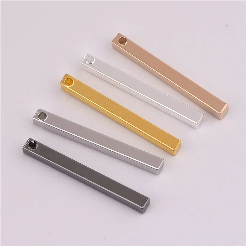 

2.5*25mm 50pcs Copper Material gold Blank bar charm Simple Bar charm Long Strip for necklace Pendant for DIY