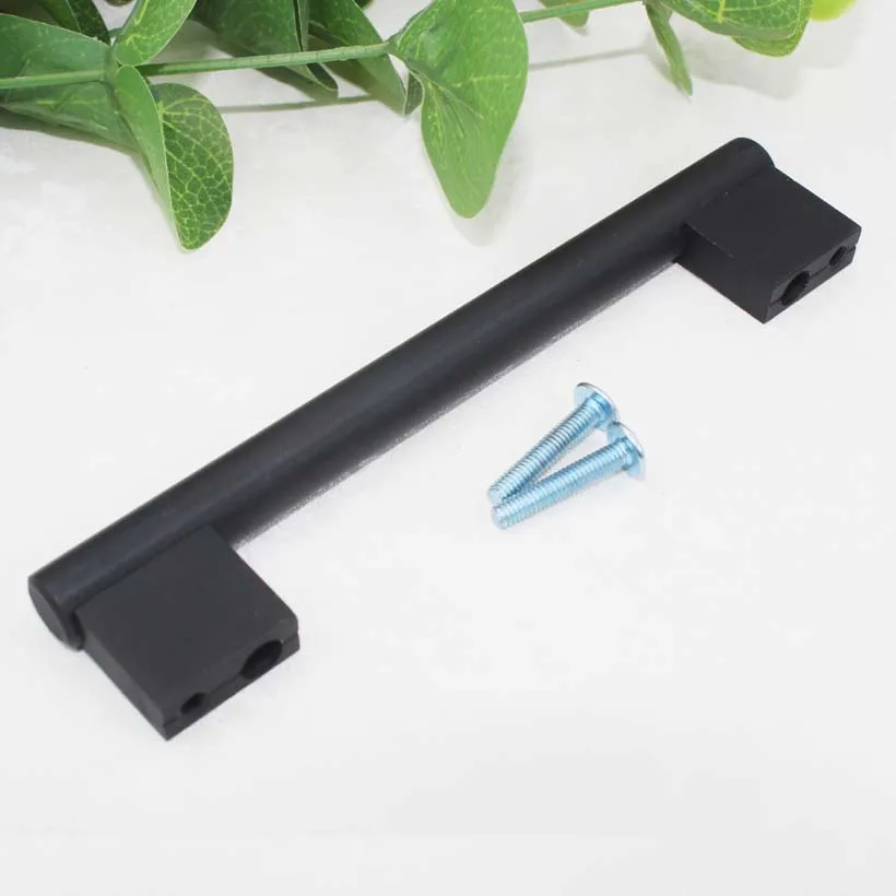 128mm modern simple furniture door handle black dresser drawer pull knob stain black kitchen cabinet cupboard handle pull 5