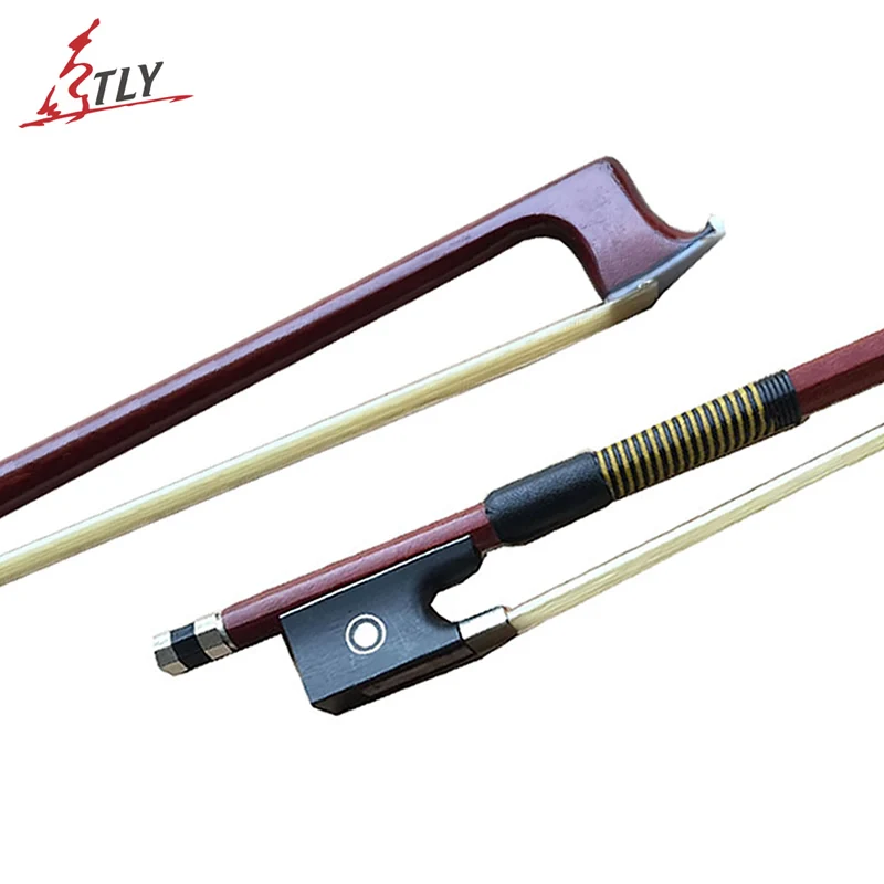 1 Piece Straight Brazilwood Octagonal Violin Bow Ebony Frog Horsehair Beef Tendons Twined Fiddle Violin Bows Violin Parts