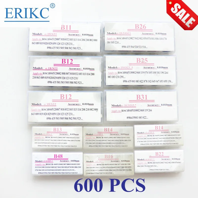 ERIKC 600 Pieces Common Rail Injector Ring and Nozzle Spring Shim Box Fuel Injector BASE WASHER BOX SET Standard Sealing Washer