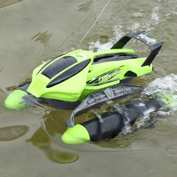 4CH 2.4GHz RC Stunt Car Remote Control Racing Car Driving Water and Land Amphibious Electric Vehicle Snowmobile Beach Car Toy
