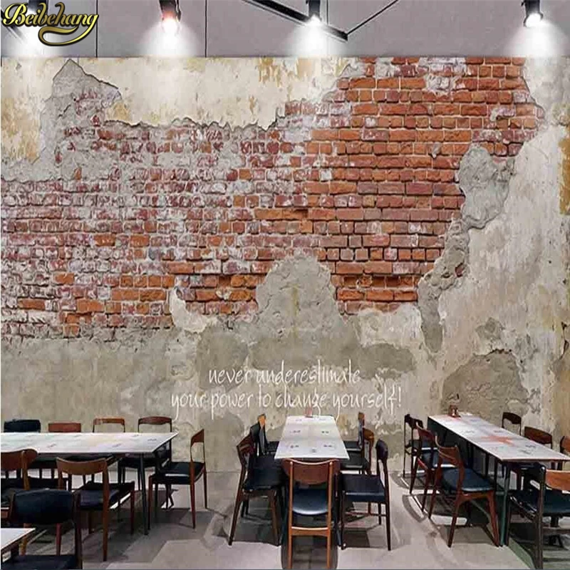 

Beibehang пользовательские фото обои цемент ретро кирпичная стена кирпич кафе ресторан тема отель фон фреска papel de parede