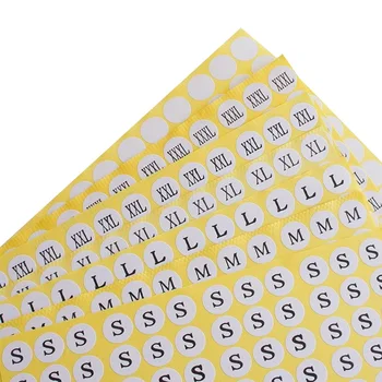Wholesale Stock Paper Self-Adhesive Size Labels For Clothing Garment Shoes Size Sticker Tags Sticker Size Label Xs/S/M/L/Xl Size