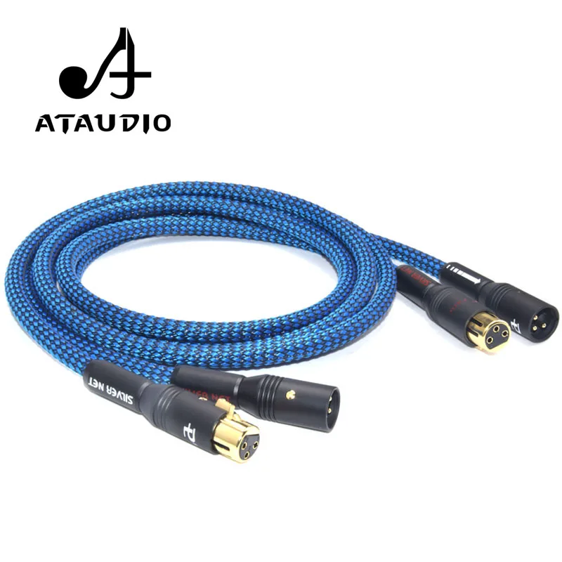 ATAUDIO Silver Plated Hifi XLR Cable High Performance G5 2 XLR Male to 2 XLR Female Cable