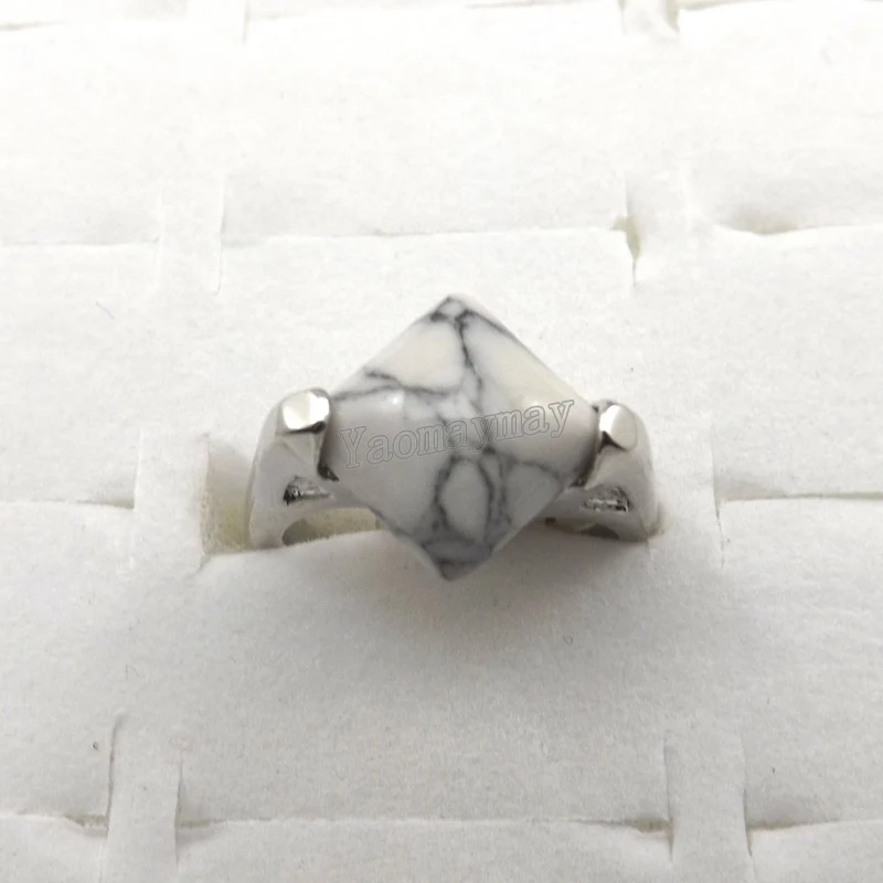 Natural White Semi-precious Stone Rings Women\'s Ring For Promotion 50pcs Wholesale