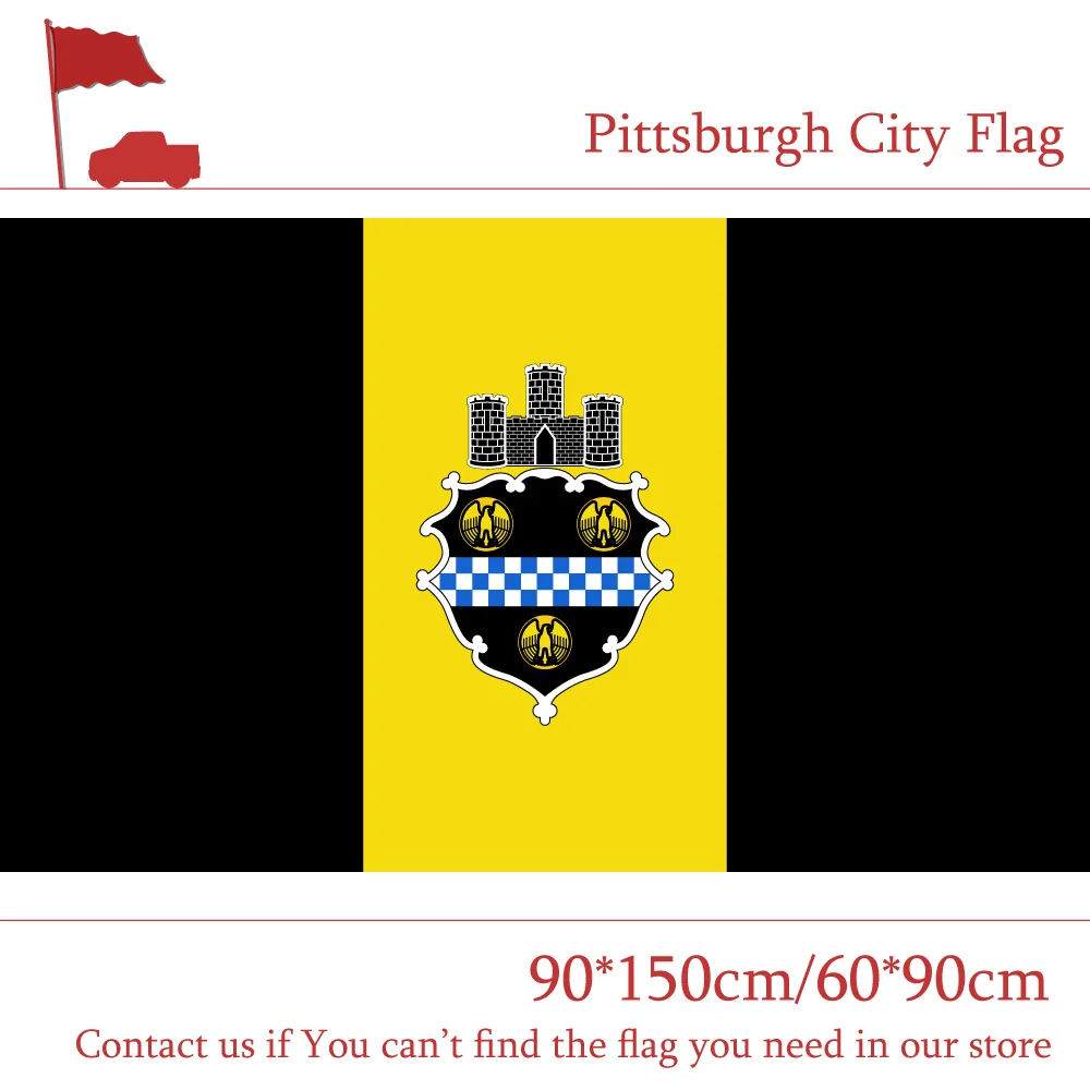 City Flag Of Pittsburgh 90*150cm 60*90cm Flag Sate of Pennsylvania 3*5ft High-quality 100d Polyester For Vote Event Office