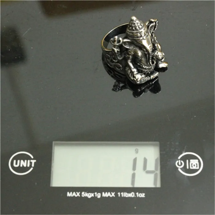 1pc New Arrival Cool Ganesh Ring 316L Stainless Steel Man Boy Fashion Hot Band Party Ganesh Ring