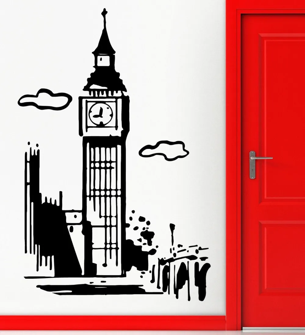 POOMOO Wall Paintings Wall Stickers Vinyl Decal Big Ben London England Cool Travel Decor