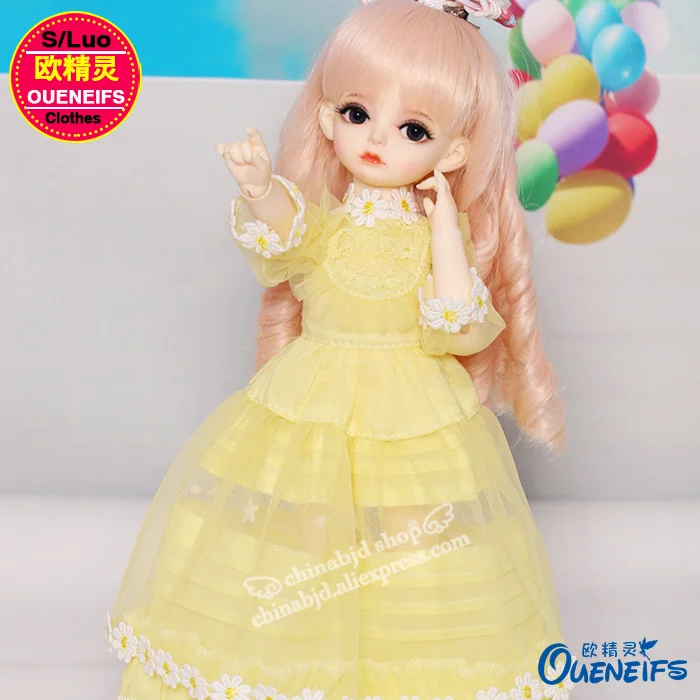 ตุ๊กตา BJD SD 1/6หรูหราชุดลูกไม้ยาวชุดสำหรับสาว Body YF6-151ตุ๊กตาอุปกรณ์เสริม