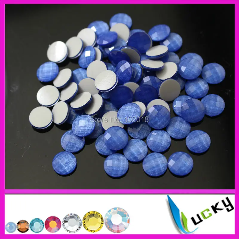 Free ship1440PCS 6mm round shape neon blue color hotfix epoxy  flatback pearl rhinestone  faceted look hotfix pearl 3mm 4mm 5mm