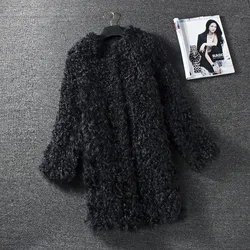 lamb fur coat  100%natural furreal fur coat  real fur coats for women  winter coat women