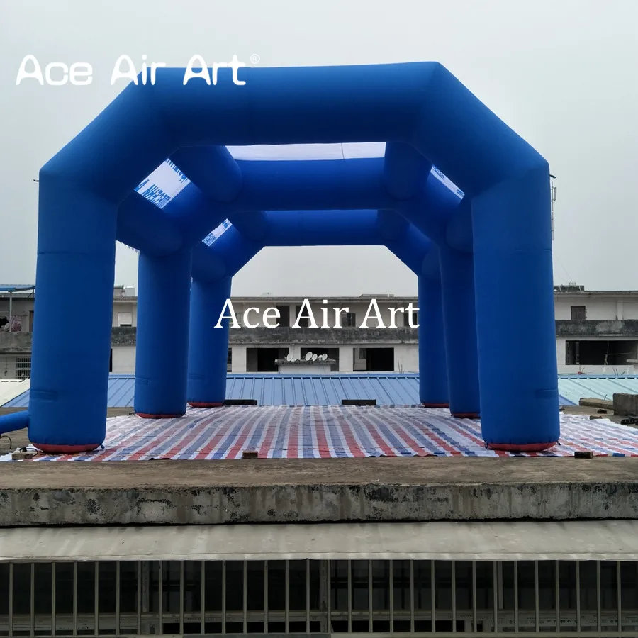 Tenda gonfiabile personalizzata blu per copertura auto tenda tunnel per matrimonio espositivo con 6 gambe di Ace Air Art