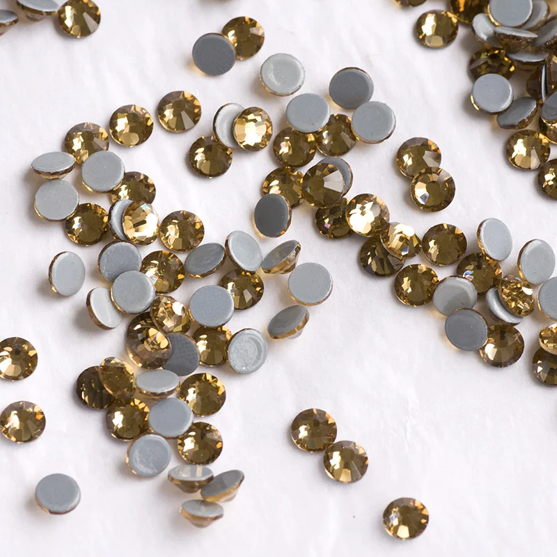 YANRUO 2058HF SS16-SS30 Lt Colorado Topaz Iron On Strass Hotfix Crystals Glass Stones Rhinestones Needlework Accessories