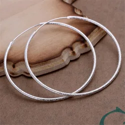 Silver 925 Plated Earrings Temperament Big Circle Earrings Hot Selling Fashion Burst Models Silver Jewelry Girl Valentine Gift