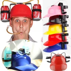 YES Beverage Helmet Beer Hat Drinking Cap Soda Miner Drinking Hat Lazy Lounged Straw Cap for Birthday Party Cool Unique Toys