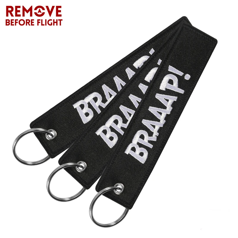 Coil Car Keychain BRAAAP Key Chain for motorcycles and cars Embroidery OEM Keyring key Tag Key Fobs Holder Fashion sleutelhanger