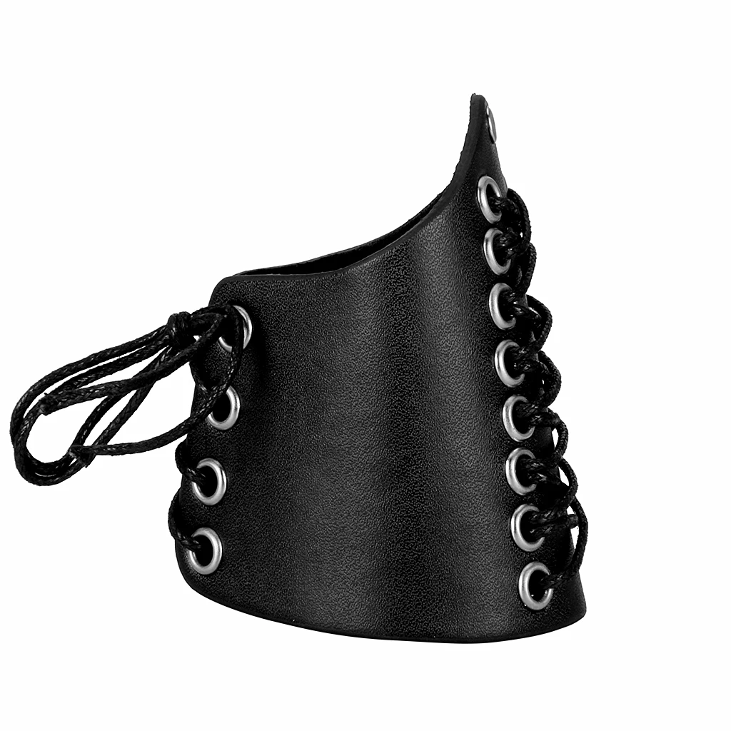 Faux Leather Arm Guards Medieval Knight Bracers One Size Laces Adjustable Medieval Punk Biker Wristband