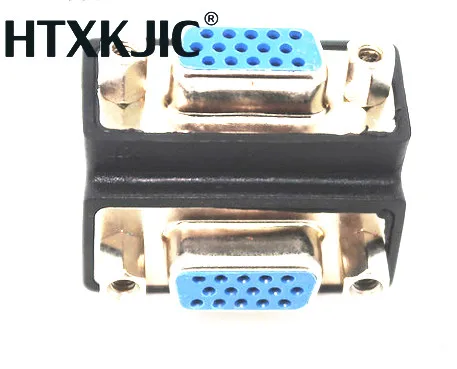 1pcs 90 Degree Down Right Angled VGA SVGA Female To VGA 15Pin Female Monitor Adapter for PC Laptop TV