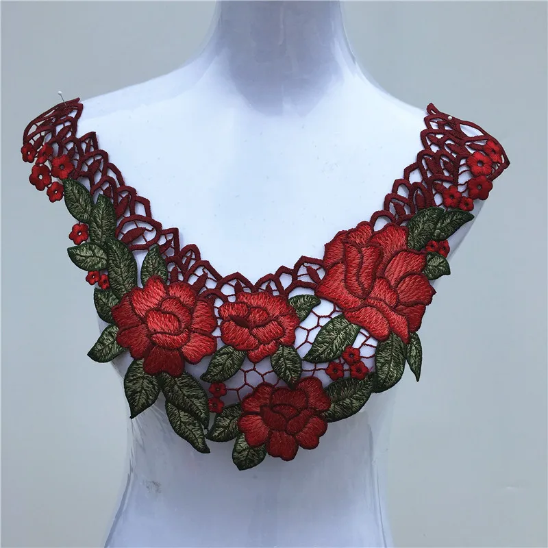 1Pc Embroidered Lace Neckline Collar Applique Patches Scrapbooking Embossed Sewing Accessories,clothes pathces Gift 45-52