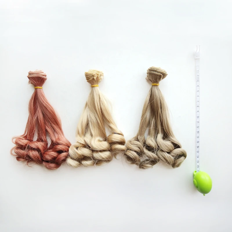 Msiredoll bjd wig Accessories 1piece 20*100CM doll hair for 1/3 1/4 1/6 1/12  Gradient Color  Curly bjd wigs diy Free shipping