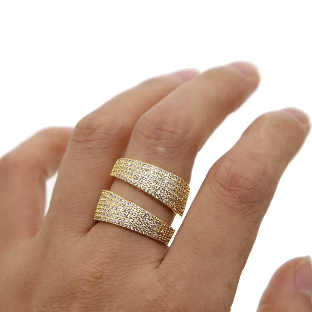 Women Ring Gold Color Finger Engagement Rings for Women Wedding Lab cz Rings iced out hiphop women Body Jewelry Size 6 7