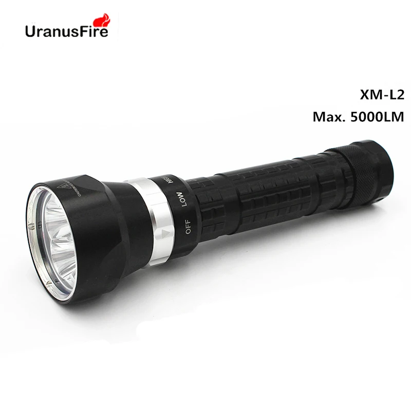 4800LM 4 * XM-L2 LED Diving Flashlight 3 Modes Scuba Light Torch Underwater 100M Power by 3.7V 18650 or 26650 Battery