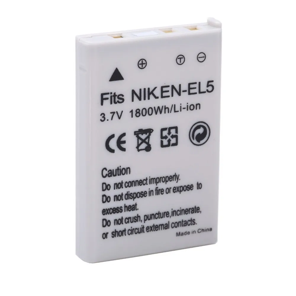 2 sztuk/partia 1800mAh EN-EL5 ENEL5 pl EL5 baterii aparatu do aparatu NIKON Coolpix P530 P520 P510 P100 P500 P5100 P5000 P6000 P90 P80 kamery