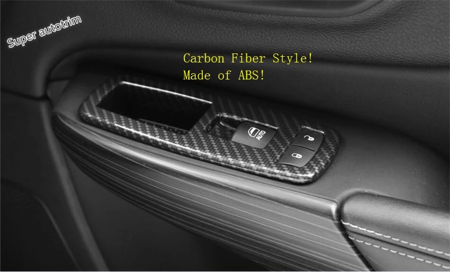 

Lapetus Inner Door Armrest Window Lift Switch Button Cover Trim ABS Fit For JEEP Cherokee 2014 2015 2016 2017 Carbon Fiber Look