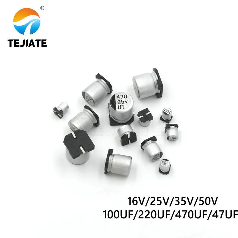 10PCS paster Aluninum Electrolytic Capacitor SMD 16V 25V 35V 50V 100UF 220UF 470UF 47UF  Surface Mount 2200UF