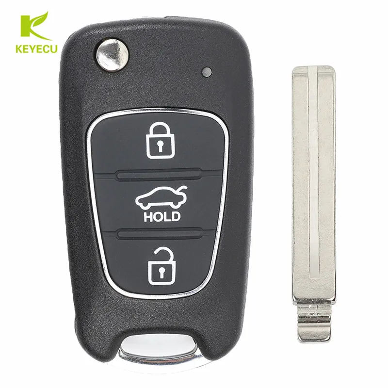 KEYECU Replacement 3 Button Upgraded Flip Remote Key Fob 433MHz ID46 for Hyundai I30 II 2013-2017 P/N: 95430-A5100