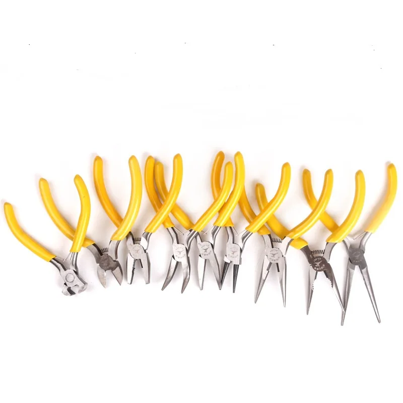 

R'DEER TOOL high carbon steel yellow color mini precision 5" long nose plier diagonal plier flat nose plier needle nose plier