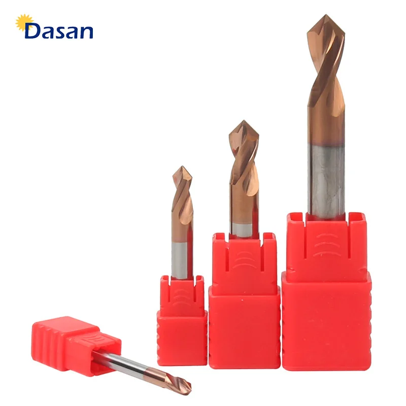 1PC HRC55 3MM 4MM 5MM 6MM 8MM 10MM 90 Degree Spot Drill Bit for Machining Hole Drill Chamfering Tools Tungsten Carbide Steel