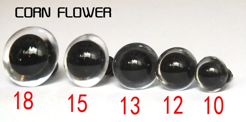 18/15/13/12/10mm Mixed Size Safety Eyes Kit-each Size 20pcs