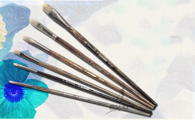 Tige de bouleau du nord-est en furet 6 pouces, brosse à peinture à l\'huile, fournitures artistiques professionnelles pour artistes