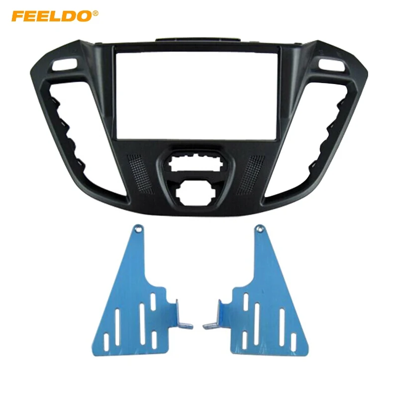 

FEELDO Car 2DIN Audio Radio Fascia Plate Panel Frame for 2013 Ford Transit Custom Installation Trim Dash Kit #HQ5001