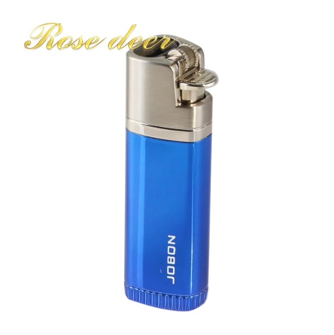 Classic Frosted Plating Brand Torch Cigarette Lighter Red Gas Lighter Fire Direct Metal Thin 8mm Windproof Lighter Gifts BD311-4