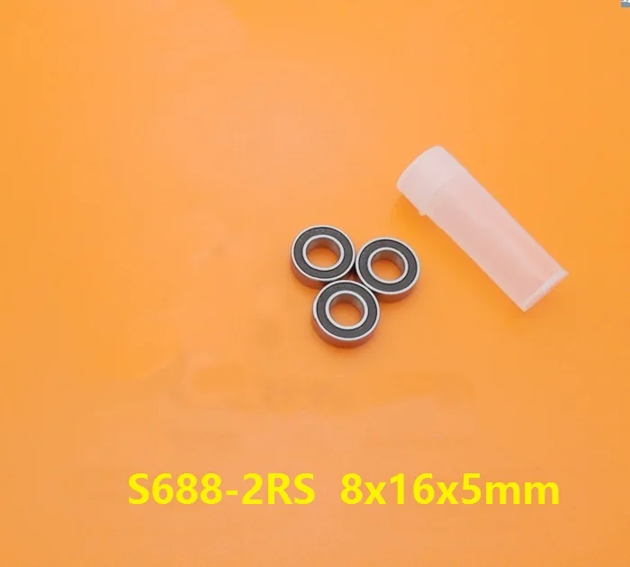 50pcs/lot S688RS S688-2RS S688 RS 2RS 8x16x5 Stainless Steel deep groove ball bearings Miniature Mini 8*16*5 mm