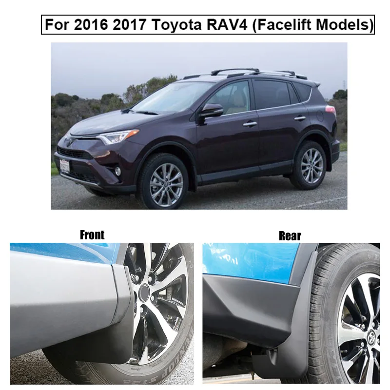페이스리프트 도요타 RAV4 2016 2017 2018 세트, 몰딩 머드 플랩, 스플래시 가드, 머드 플랩, 흙받이 펜더 액세서리