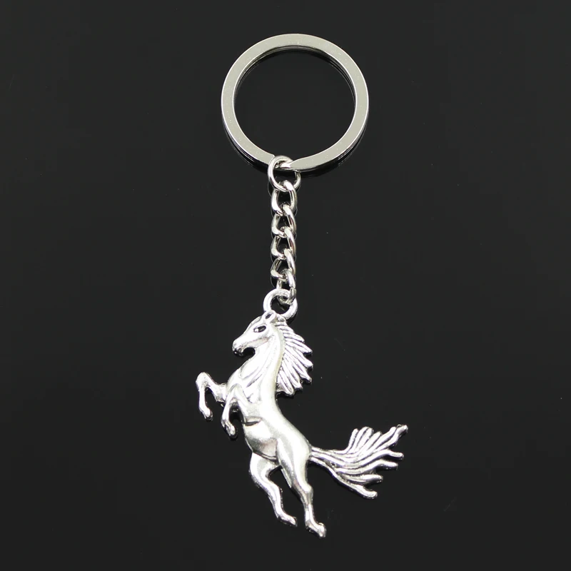 New Fashion Keychain 51x32mm Running Horse Pendants DIY Men Jewelry Car Key Chain Ring Holder Souvenir For Gift