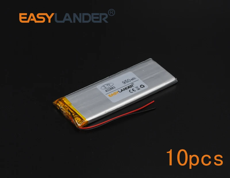 10pcs/Lot 3.7V 950mAh 402883 Rechargeable Lithium Li-ion Polymer Battery 403083 Batteries